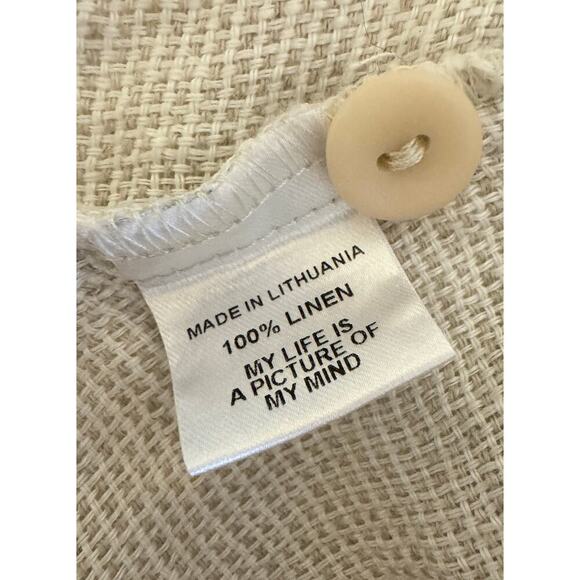 FLAX 100% Linen Rolled Sleeve Lightweight Oversized Tunic Top Size M - Picture 6 of 6